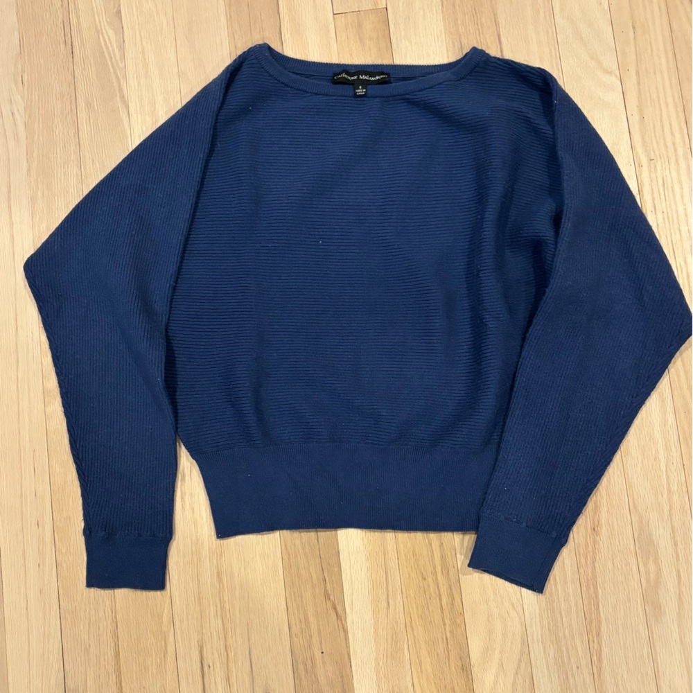 Catherine Malandrino Navy Knit Top